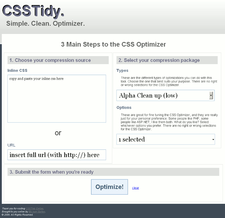 CSSTidy Online