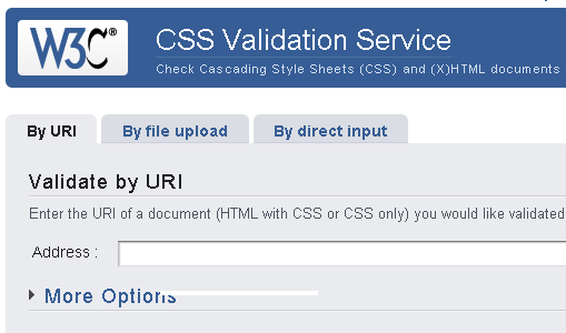 The W3C CSS Validation Service