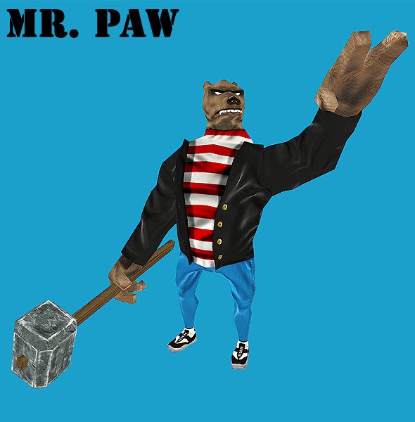 Mr Paw Low Poly Animated Game Character - 3docean free files