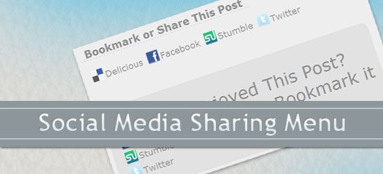 Social Media Sharing Menu