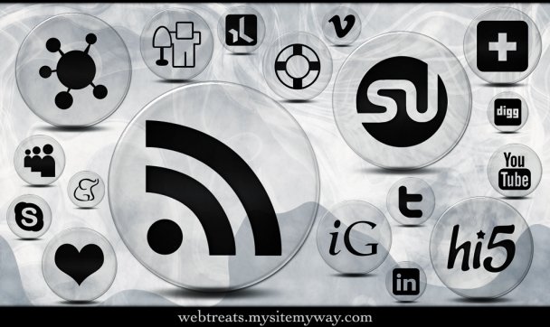 Crystal Clear Bubble Social Media Icons