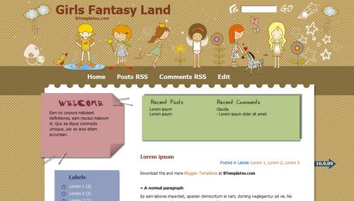 Girls Fantasy-Land Wordpres Theme