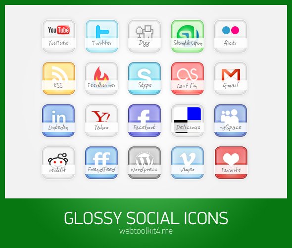 Glossy social icons