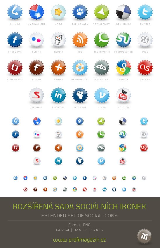 Round Social Bookmark Icons 2