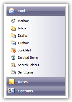 Outlook Navigation Bar using the ListView and Accordion Controls