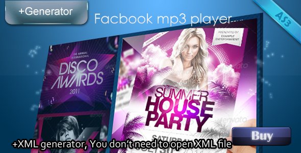 Facebook mp3 player with XML generator 