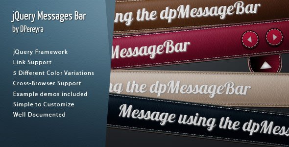 jQuery Message Bar 