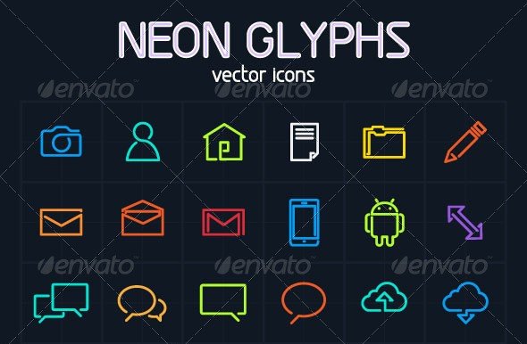 Neon Glyph Vector