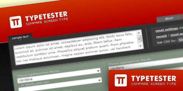 Typetester – Compare Fonts for the Screen