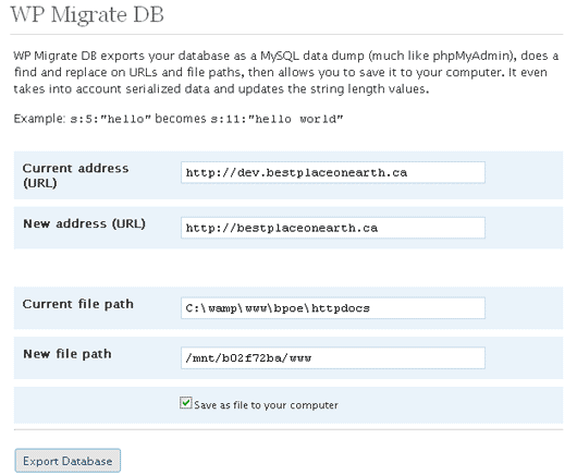 WP Migrate DB