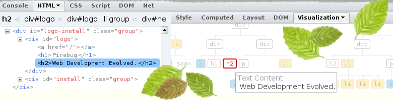 Arboreal ― A Firebug extension for DOM tree visualization