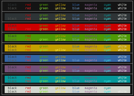 Color scheme commands