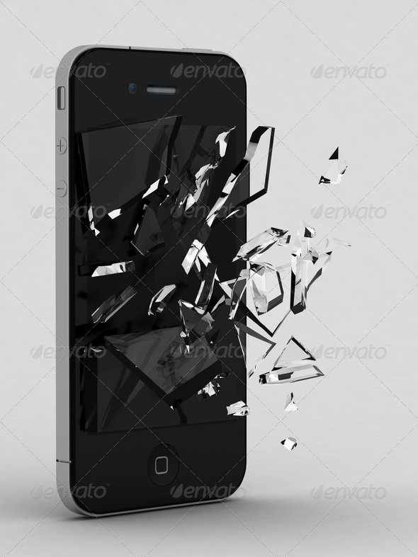 Smartphone with Broken Glass