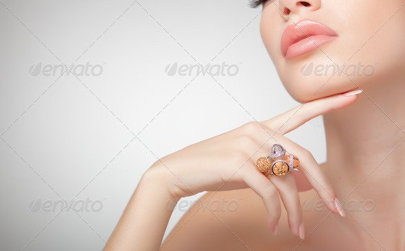 Beautiful woman wearing jewelry