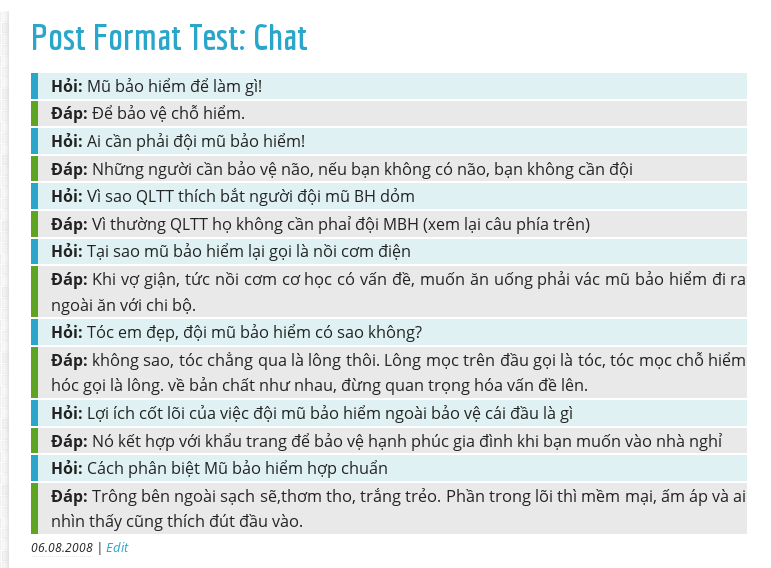 Post Format Test Chat