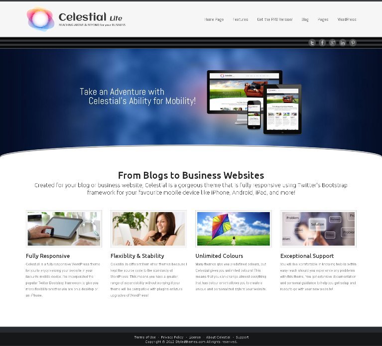 FREE Premium & Beautiful WordPress Themes from June 2013 12 Celestial Lite