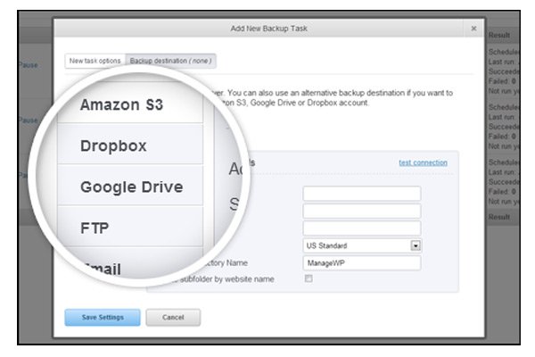 ManageWP Backup Service