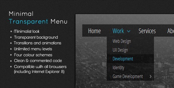 Minimal Transparent Menu