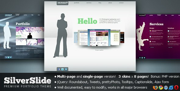 SilverSlide - premium portfolio theme