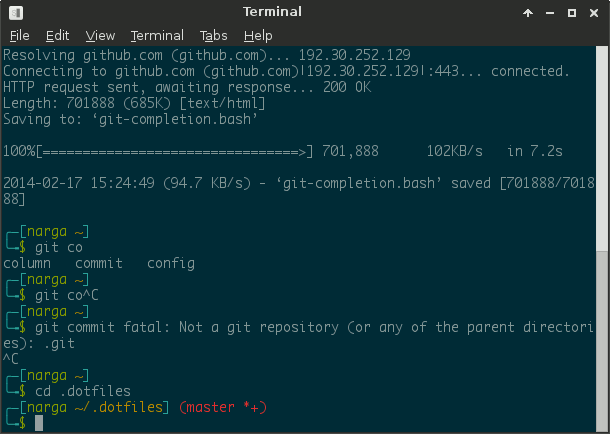 Git Auto-Completion and Git Status in Bash Shell