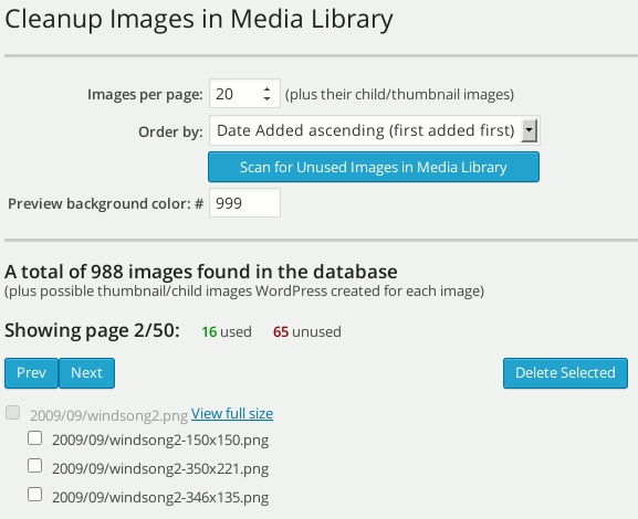 Cleanup Images in Media Library