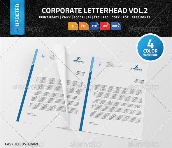 Corporate Letterhead Vol.2 with MS Word Doc