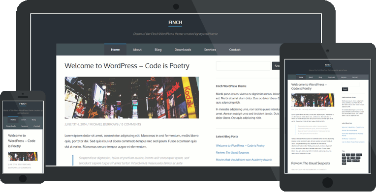 Most Beautiful & FREE WordPress Themes of October 2014 6 Finch