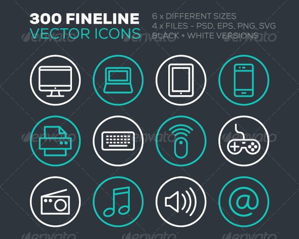 300 Fineline Icons