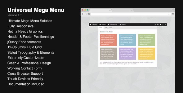 Universal Responsive Mega Menu