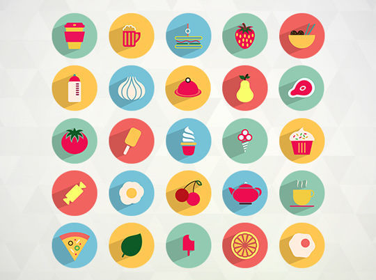 50 Flat Food and Drink Icons