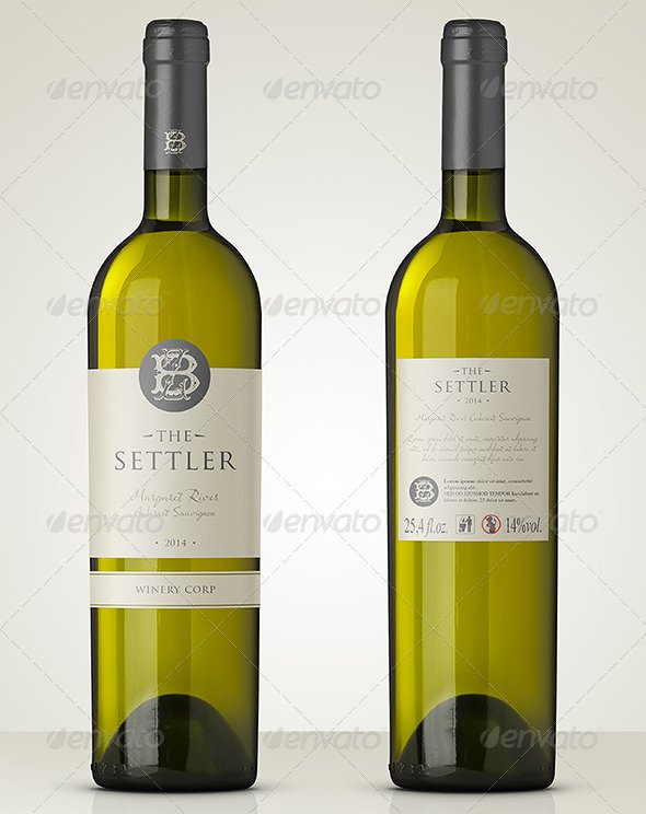 Premium White Wine Mockup