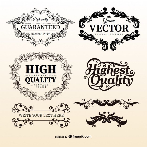 Vintage floral frame templates