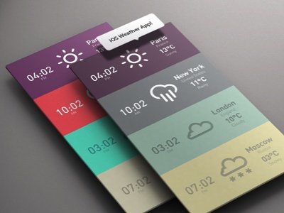 iOS Weather Flat Design