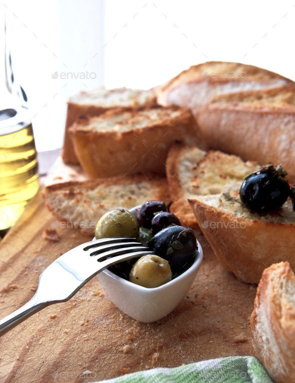 Olives and bread