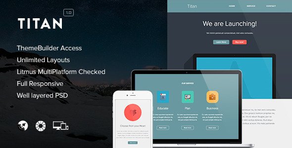 Titan - Responsive Email + Themebuilder Access 