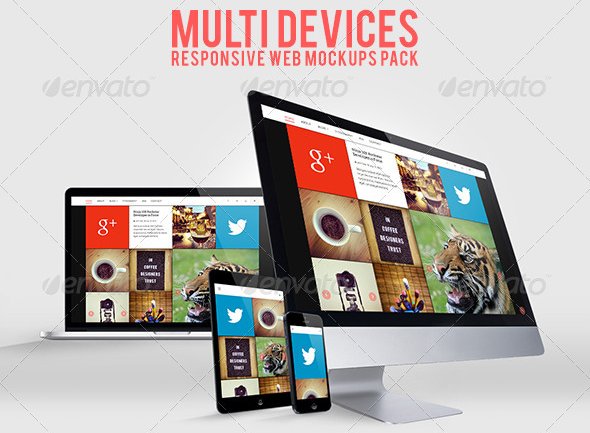8 FREE Premium Files on July 2015 4 Multi Devices Responsive Web Mockups Pack