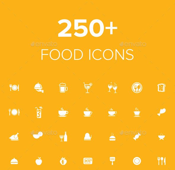 250+ food icons