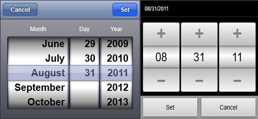 MOBISCROLL Date picker