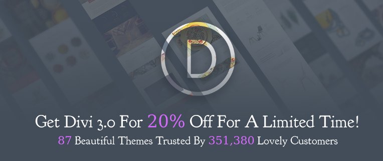 Get 20 OFF In Celebration Of Divi 3.0