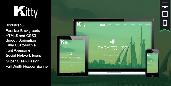 Kitty One Page HTML Template