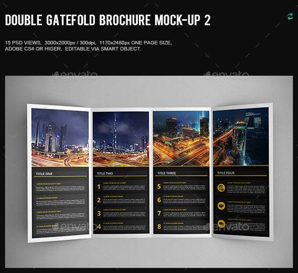 Double Gatefold Brochure Mock-Up 2