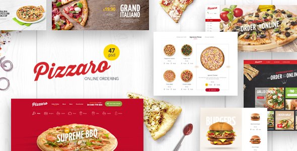 Pizzaro - Food Online Ordering eCommerce PSD