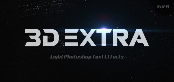 3D Extra Light Text Effects Vol.8