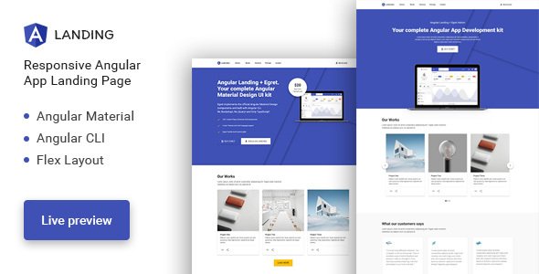 Angular Landing - Material Design Angular App Landing Page