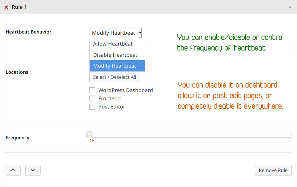 Controlling the WordPress Heartbeat API with plugin