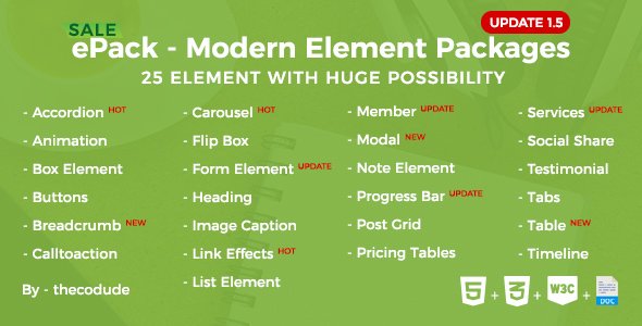 ePack - 25 CSS3 Ultimate Element Packages