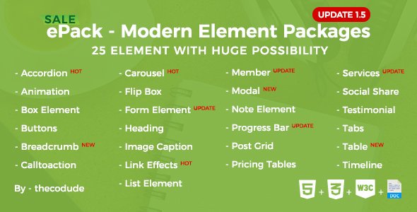 ePack - 25 CSS3 Ultimate Element Packages