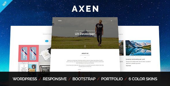 Last 8+ FREE ThemeForest WordPress themes, Web Elements of 2018 2 Axen - Personal Portfolio WordPress Theme