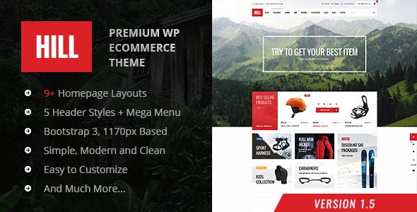 Last 8+ FREE ThemeForest WordPress themes, Web Elements of 2018 3 HILL - Premium Responsive WooCommerce Theme