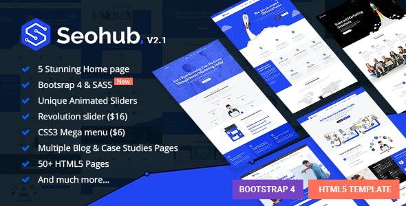 SEOhub - SEO, Marketing, Social Media, Multipurpose HTML5 Template